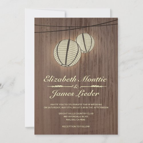 Country Night Light Wedding Invitations