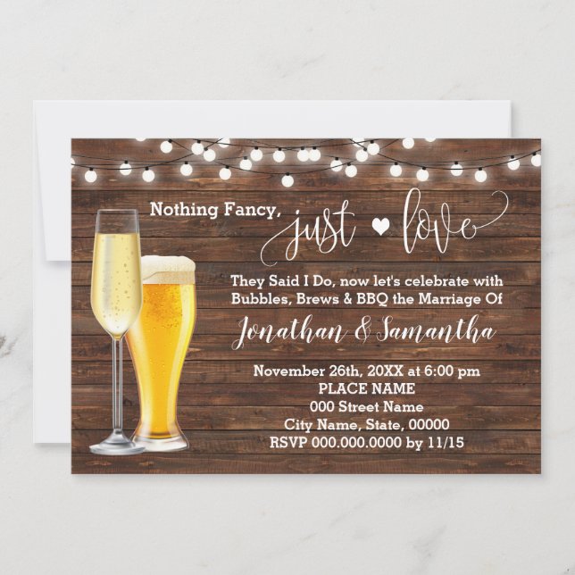 Country Nothing Fancy Just Love Elopement Invite (Front)