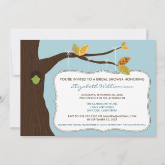 Country Oak Tree Bridal Shower Invitation (blue)