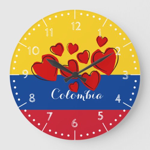 Country of Colombiaflag Large Clock