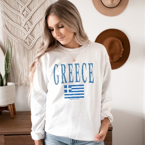 Country of Greece Grunge Style Sweatshirt