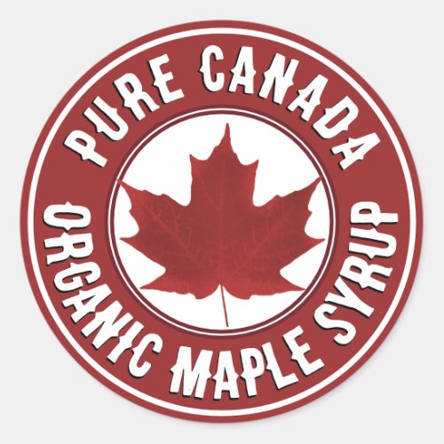 Country of Origin Red Leaf Organic Maple Syrup  Classic Round Sticker