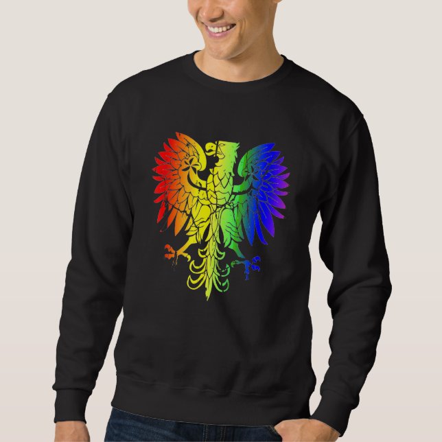 Country Of Poland Gay Pride Eagle Polish Gay Pride Sweatshirt (Front)