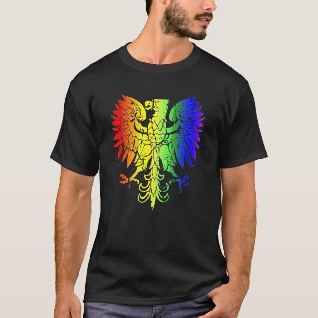 Country Of Poland Gay Pride Eagle Polish Gay Pride T-Shirt (Front)