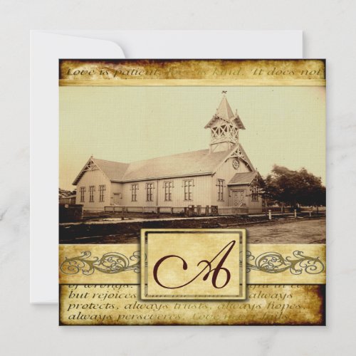 Country Old Church Vintage Wedding Invitations