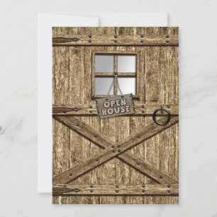 COUNTRY OPEN HOUSE INVITATION - RUSTIC DOOR