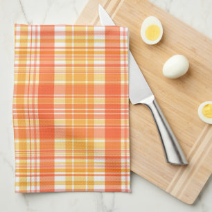 Country Orange Yellow Plaids Kitchen Towel