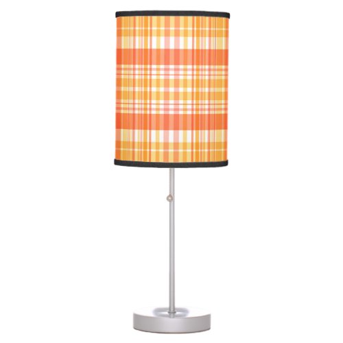 Country Orange Yellow Plaids Table Lamp