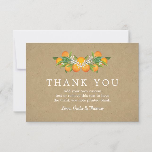 Country Oranges Thank You Cards (Front)