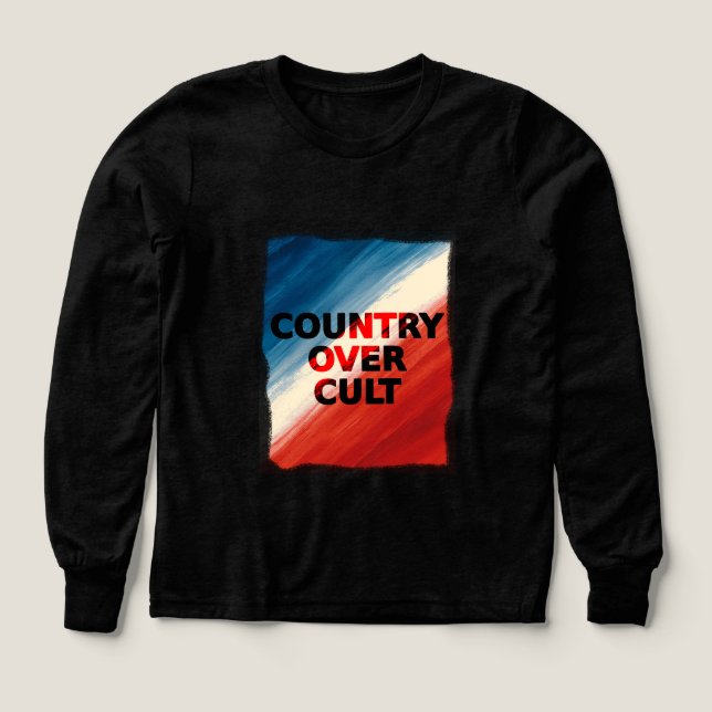 Country Over Cult – Patriotic Paint Streaks Tri-Blend Shirts (Design Front)