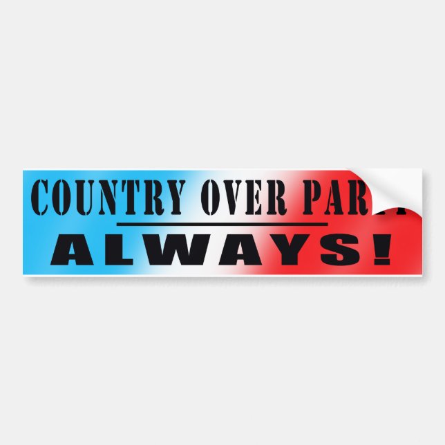 COUNTRY OVER PARTY !!! 2 BUMPER STICKER (Front)