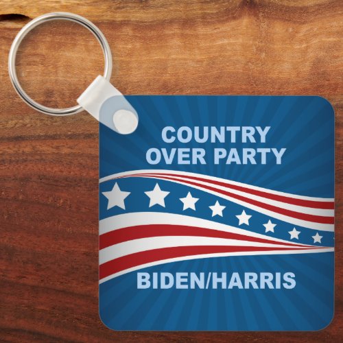 Country Over Party Biden Harris 2024 Election Keychain