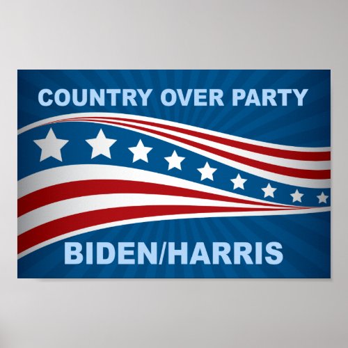Country Over Party Biden Harris 2024 Election Poster