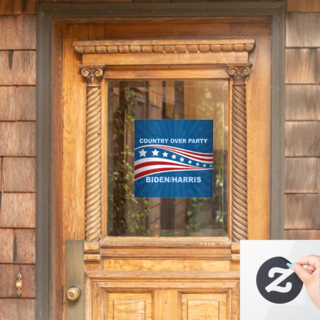 Country Over Party Biden Harris 2024 Election Window Cling (Home Door)