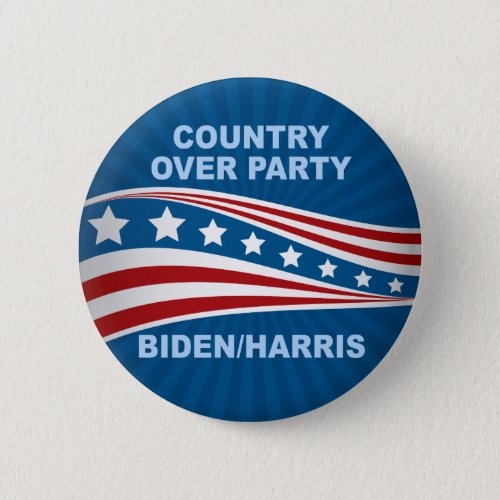Country Over Party Biden Harris Button