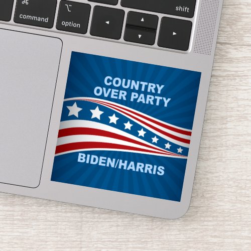 Country Over Party Biden Harris Laptop Sticker