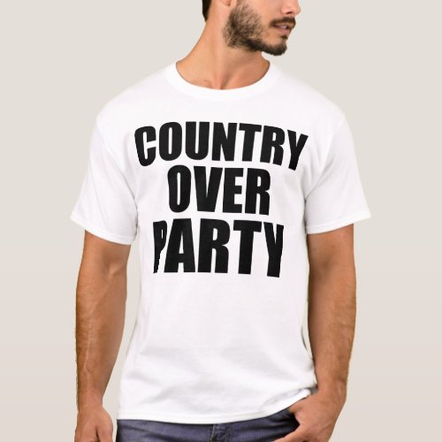 Country Over Party black text T_Shirt