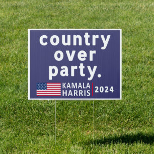 Country over Party Kamala Harris 2024 Sign