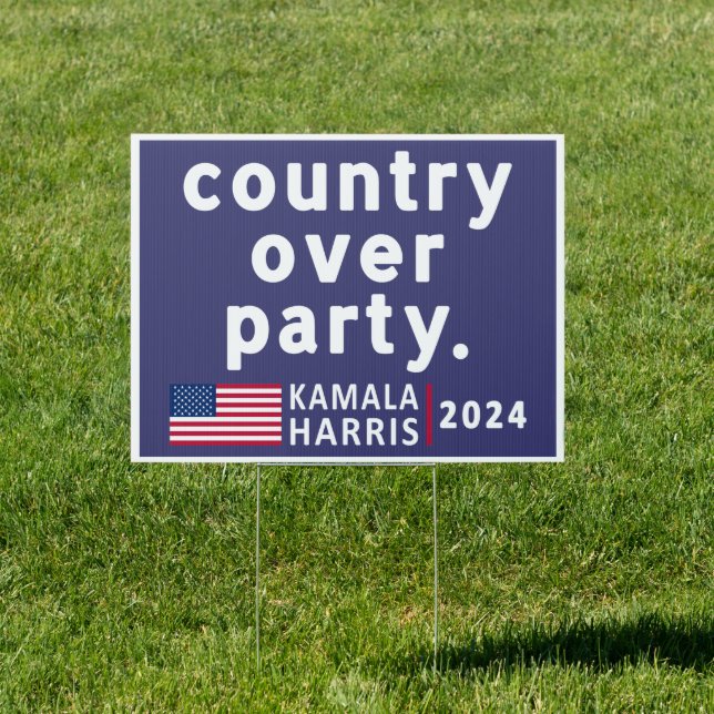 Country over Party Kamala Harris 2024 Sign (Insitu)