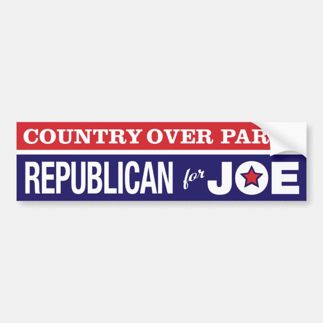 Country Over Party / Republican for Joe Biden Bumper Sticker (Front)