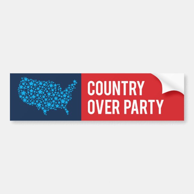 Country Over Party / Republican for Joe Biden Bumper Sticker (Front)