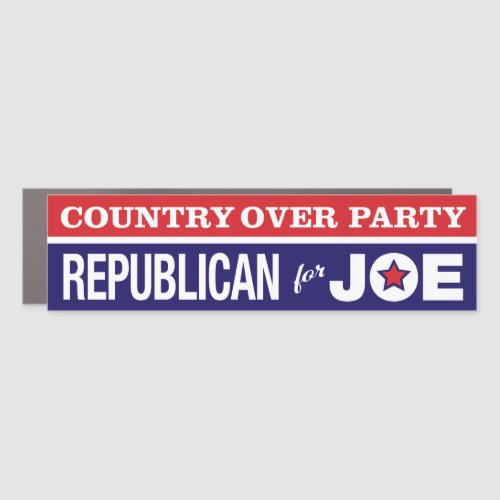 Country Over Party  Republican for Joe Biden Car Magnet