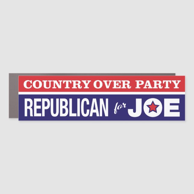 Country Over Party / Republican for Joe Biden Car Magnet (Front)