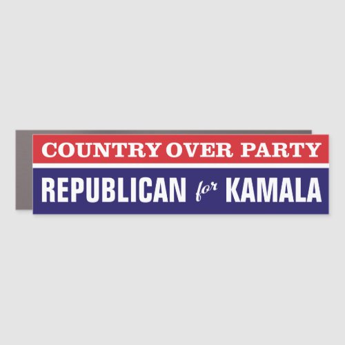 Country Over Party  Republican for Kamala Harris Car Magnet