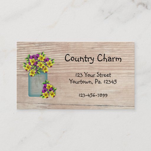 Customizable Country Pansies Business Card