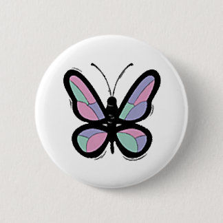 Country Patchwork Butterfly Button
