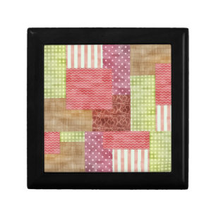 Country Patchwork Chic Pattern Quiltblocks Gift Box