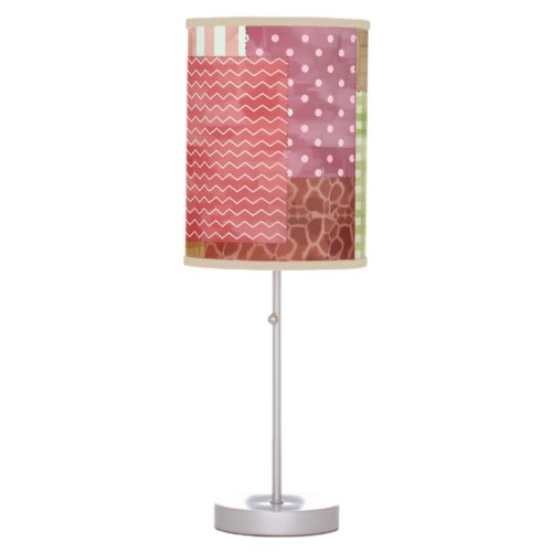 Country Patchwork Chic Pattern Quiltblocks Table Lamp