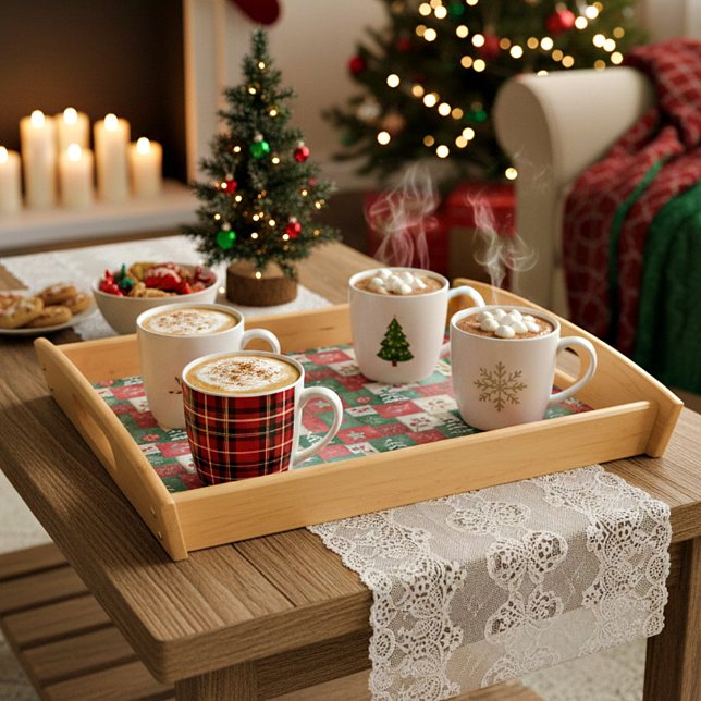 Country patchwork christmas pattern serving tray (Creator Uploaded)