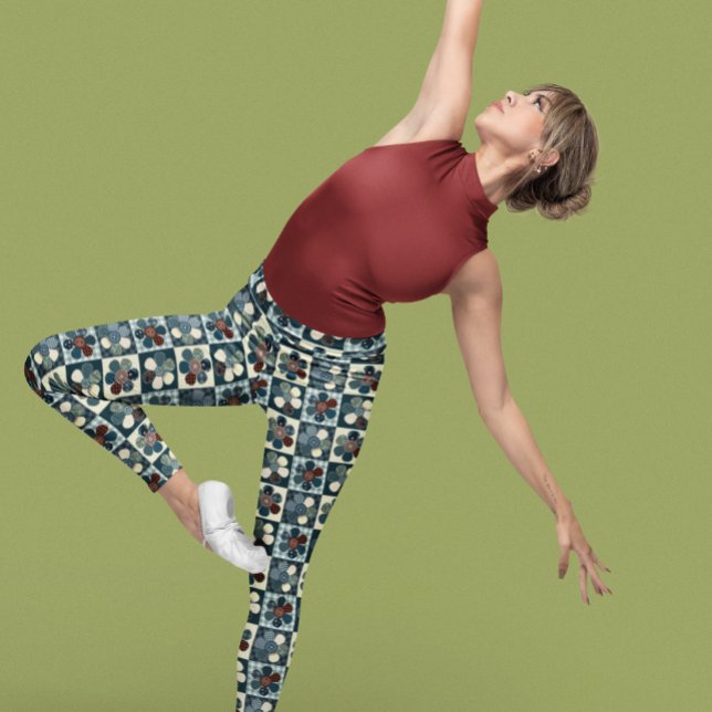 Country Patchwork Flowers  Leggings (Creator Uploaded)