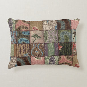 Country patchwork quilt, 3D texture. Accent Pillow