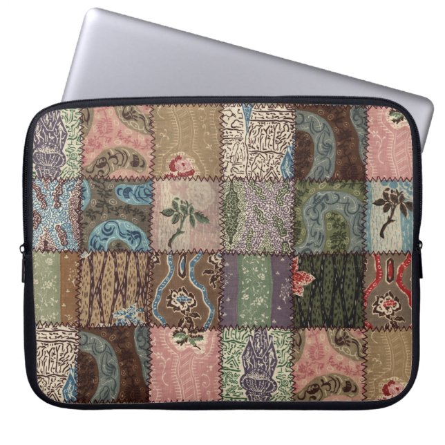 Country patchwork quilt, 3D texture. Laptop Sleeve (Front)
