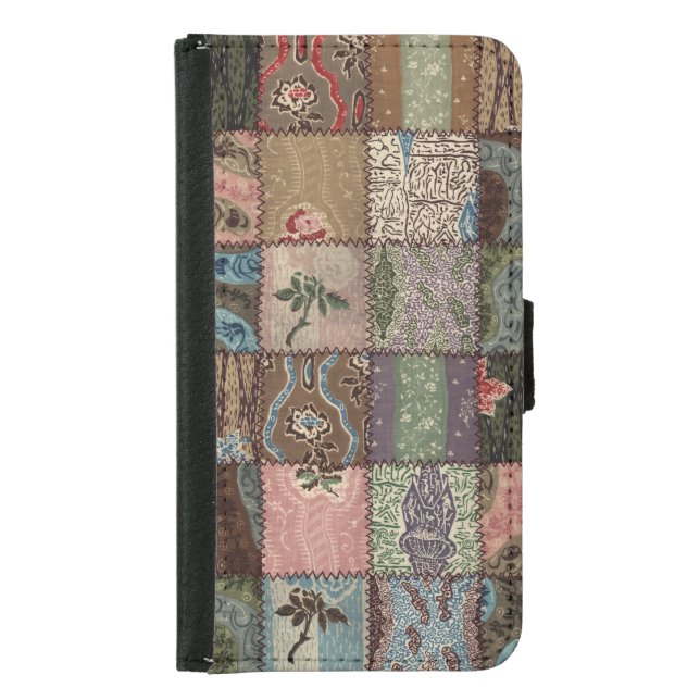 Country patchwork quilt, 3D texture. Samsung Galaxy Wallet Case (Front)