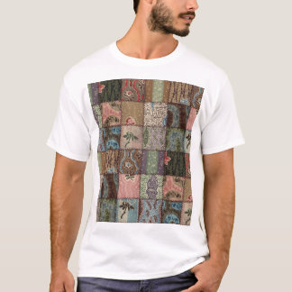 Country patchwork quilt, 3D texture. T-Shirt