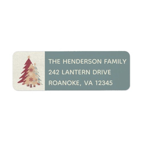 Country Pattern Christmas Trees Address Label