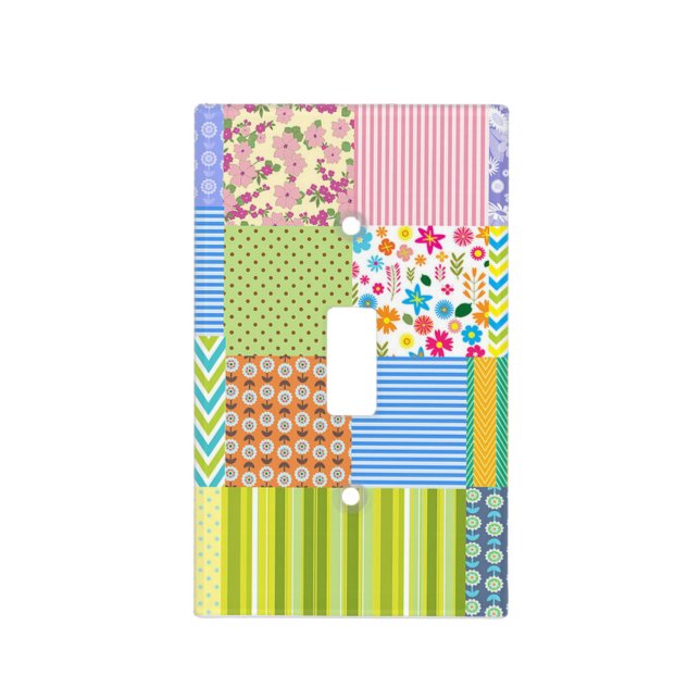 Country Patterns Quilt Design Light Switch Cover (Front)