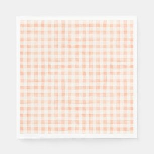 Country Peach Colored Gingham Napkins