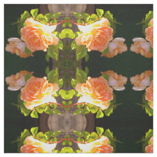Country Peach Roses Fabric