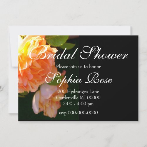 Country Peach Roses Invitation