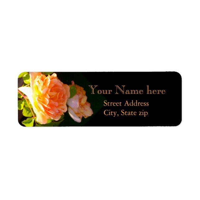 Country Peach Roses Label (Front)
