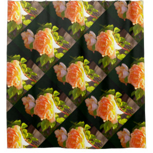 Country Peach Roses Shower Curtain