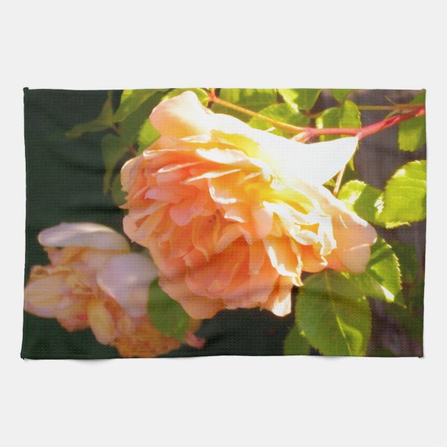 Country Peach Roses Towel (Horizontal)