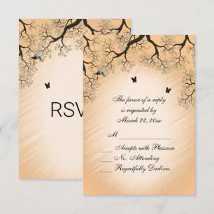 Country Peach Theme Wedding RSVP Card