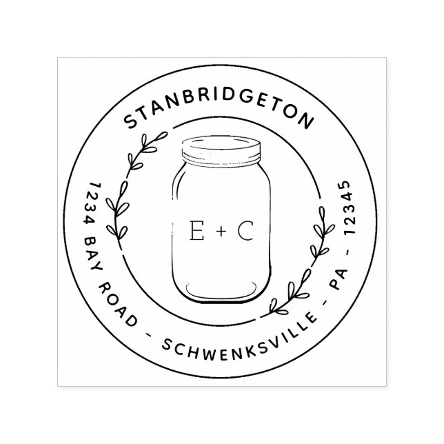 Country Personal Round Custom Return Address  Self-inking Stamp (Design)