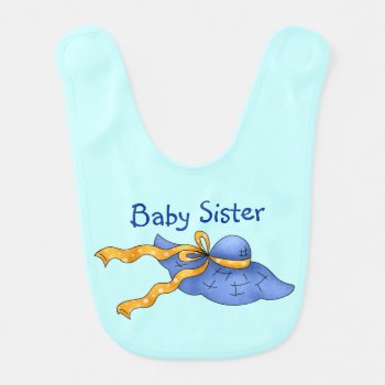 Country Personalized Blue Bonnet Baby Sister Baby Bib by Visages at Zazzle
