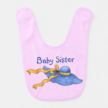 Country Personalized Blue Bonnet Baby Sister Bib by Visages at Zazzle